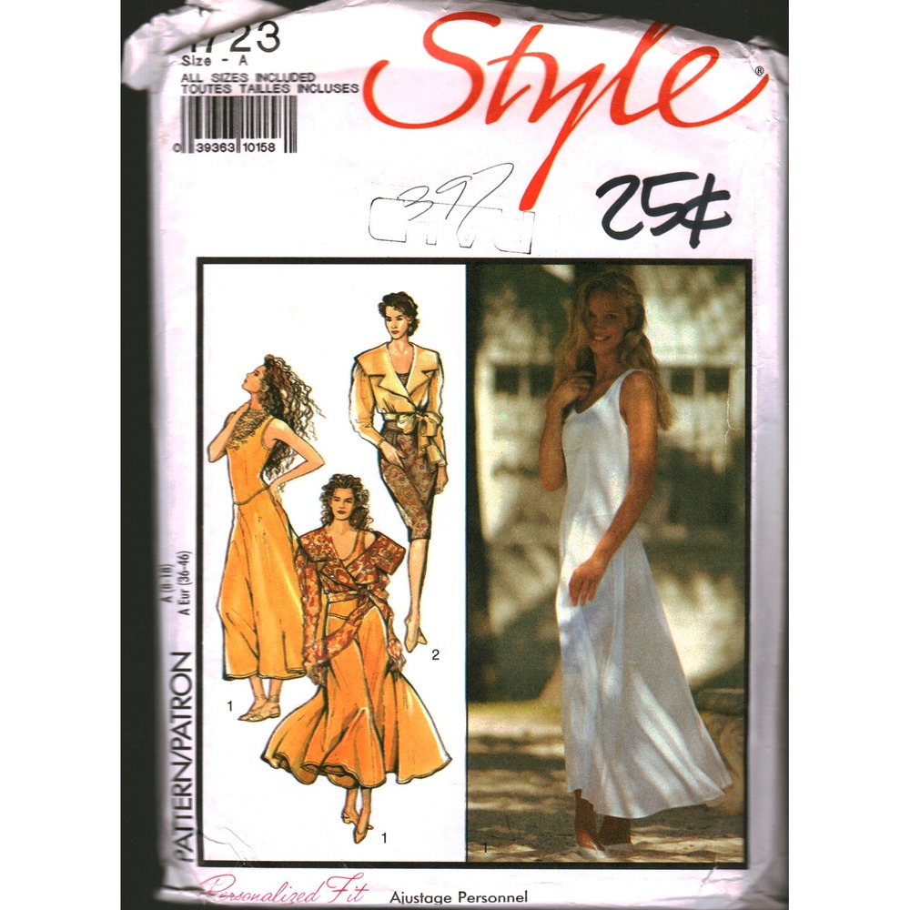 Style 1723 Sewing Pattern Misses Dress and Jacket Size 8-16 Vintage 90s Wrap